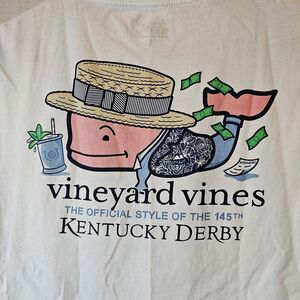 Vineyard Vines Boys Large 145th Kentucky Derby Tshirt Short Sleeve Classic Horse